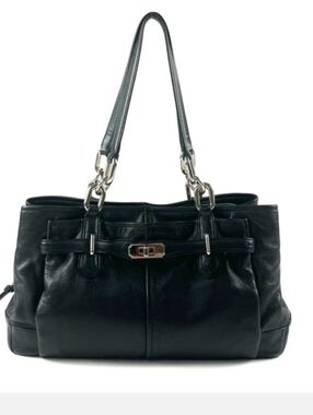 Coach Chelsea Jayden Black Leather Carryall Satchel East West 17811